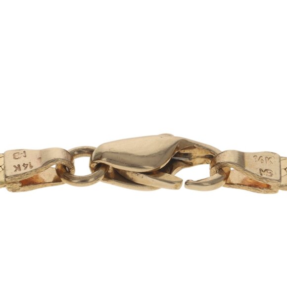 Yellow Gold Herringbone Chain Necklace 16" - 14k - Picture 6 of 6